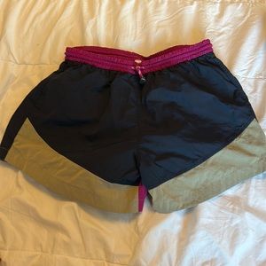 Multi color nylon Lululemon shorts size 6.
